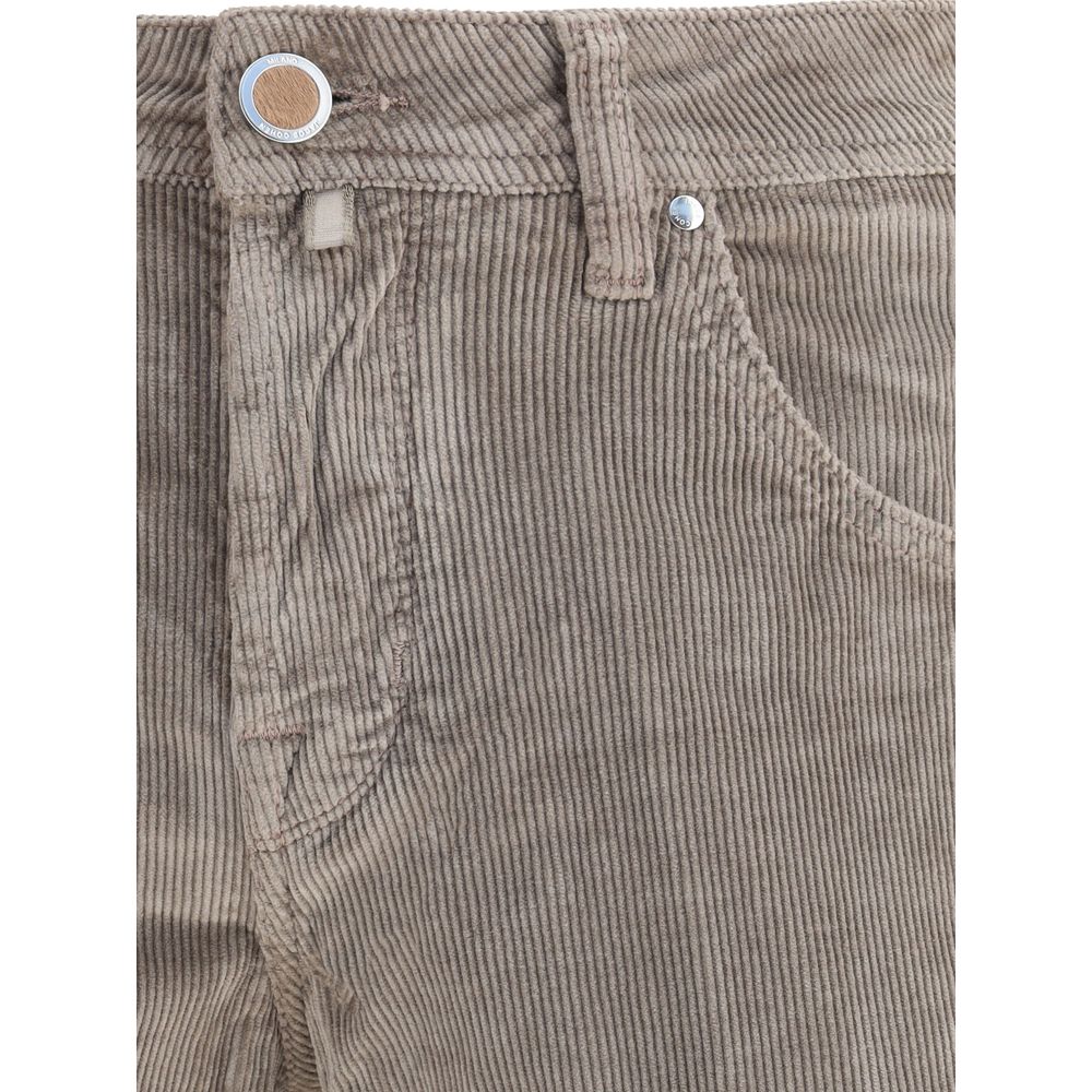 Gray Cotton Casual Pants