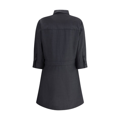 Gray Wool Casual Dress