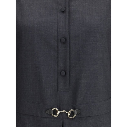 Gray Wool Casual Dress