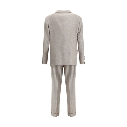 Beige Silk Two-Piece Suit