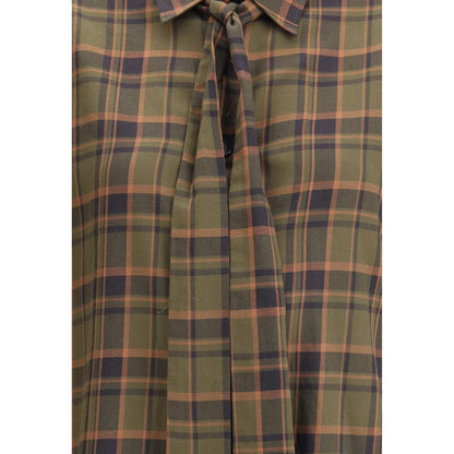 Green Cotton Pattern Shirt