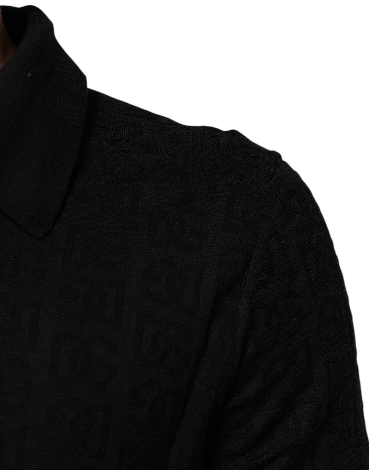 Black Silk Jacquard DG Polo Shirt T-shirt