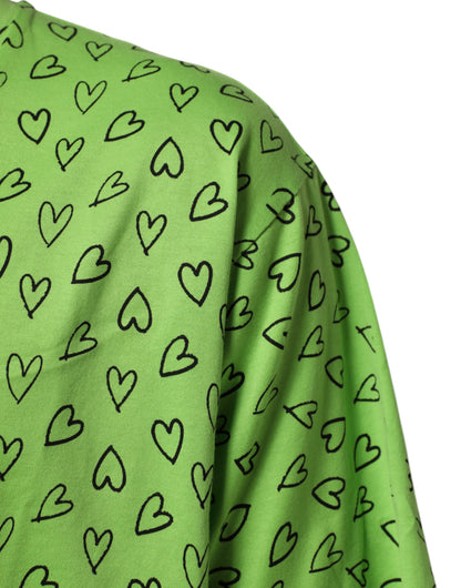 Green V-Neck DG Logo Heart Print T-shirt