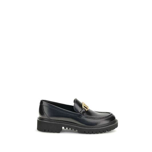 Black Leather Slip-On Loafers