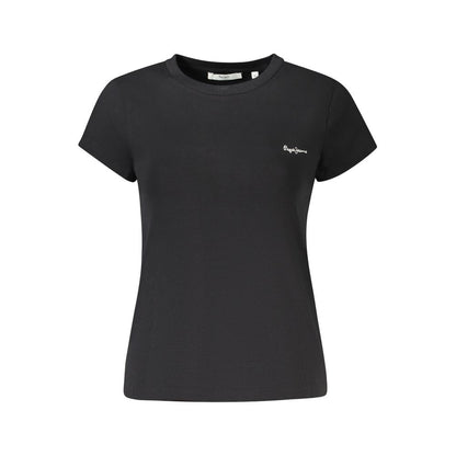 Black Cotton Women T-Shirt