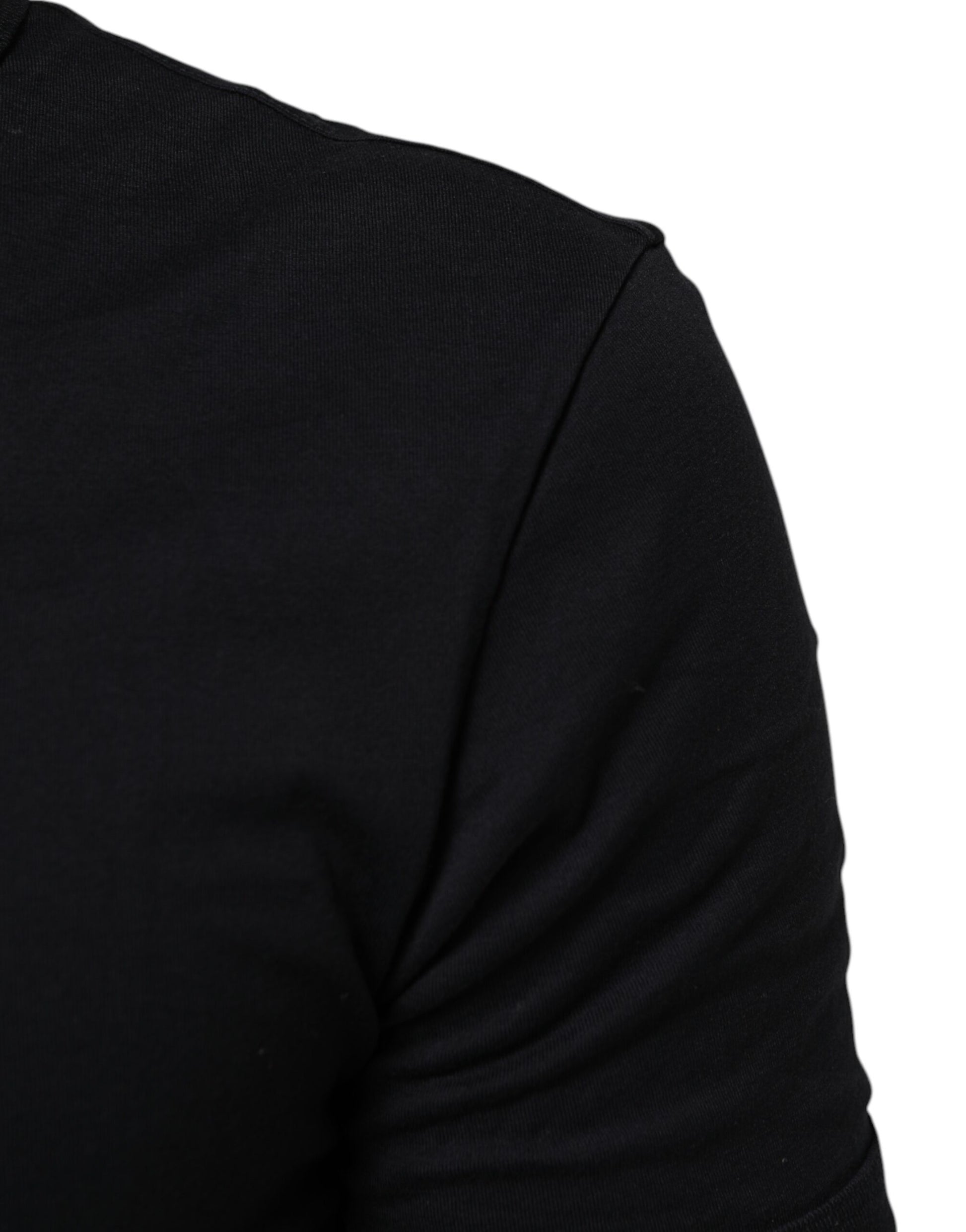 Black Cotton Plain V-Neck Men Shirt T-shirt