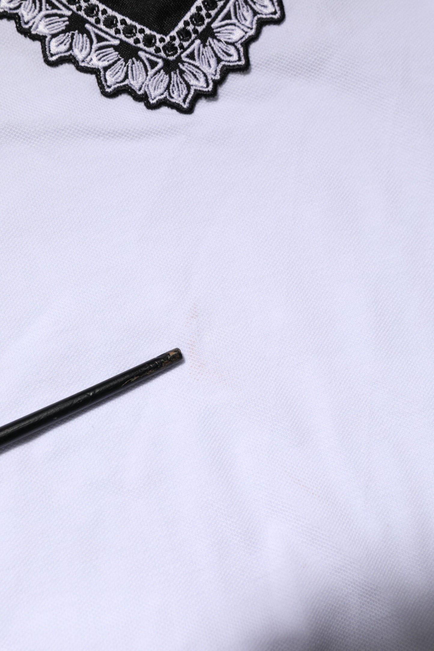 White Cotton DG Heart Logo Embroider T-shirt