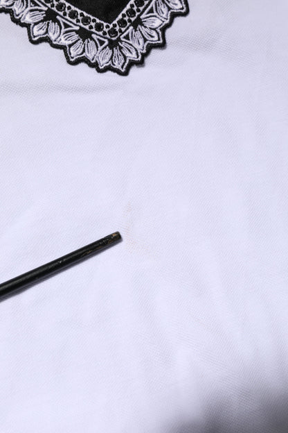 White Cotton DG Heart Logo Embroider T-shirt