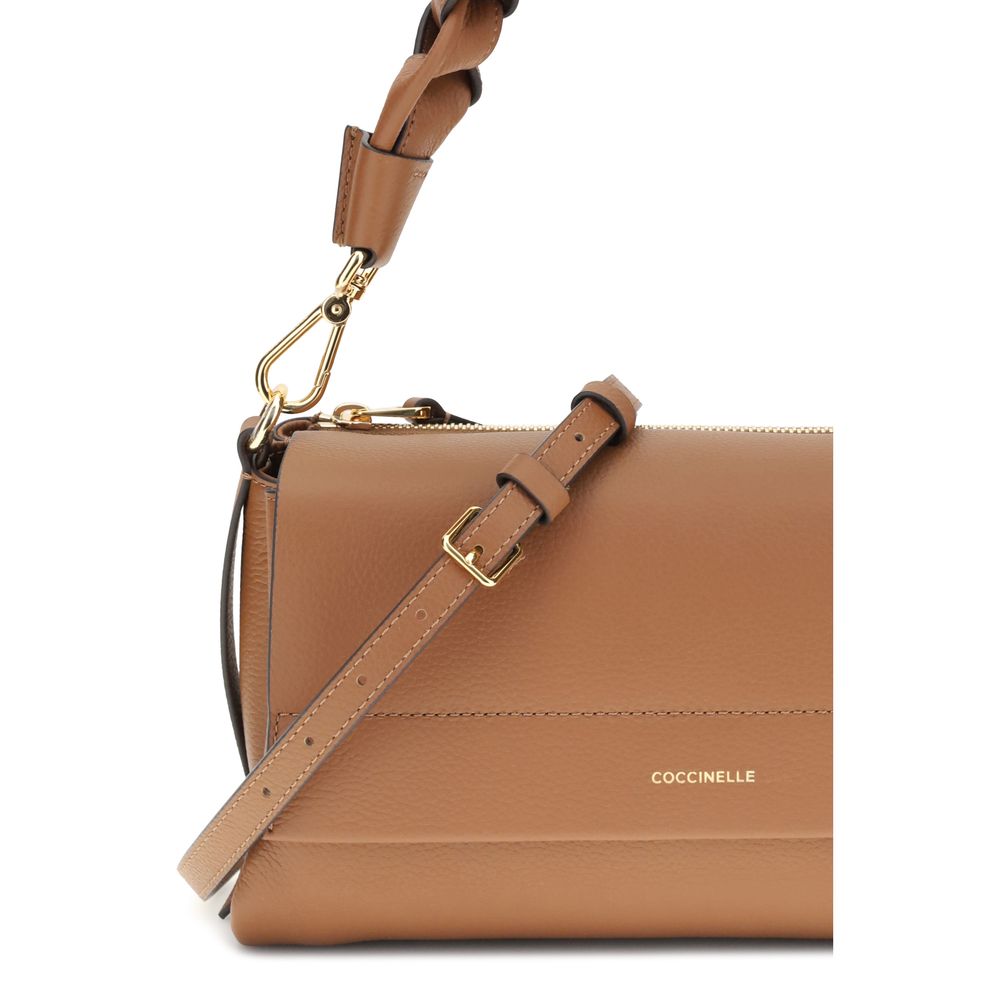 Beige Calf Leather Bos Taurus Shoulder Bag