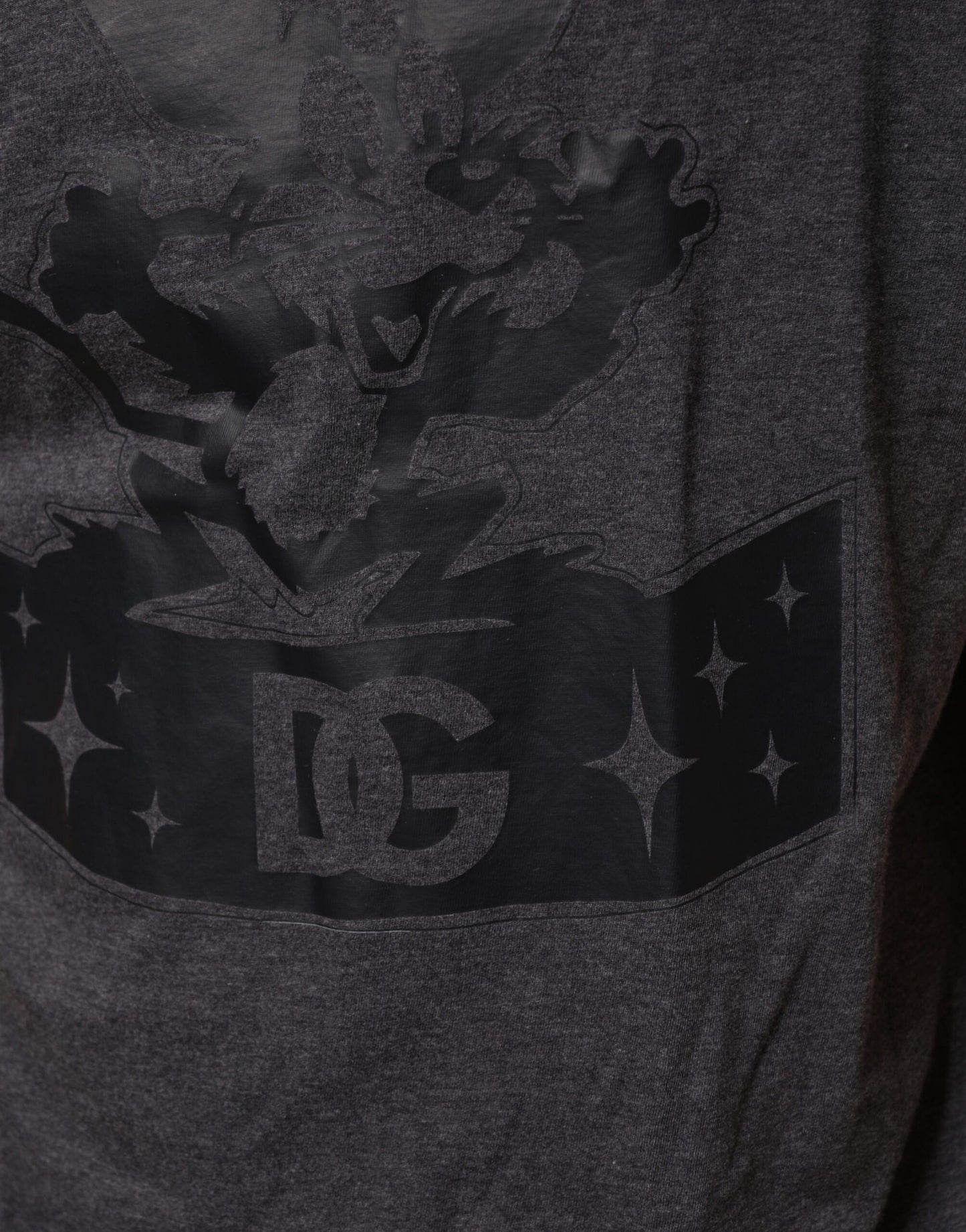 Black Charcoal DG Logo V-Neck Men T-shirt
