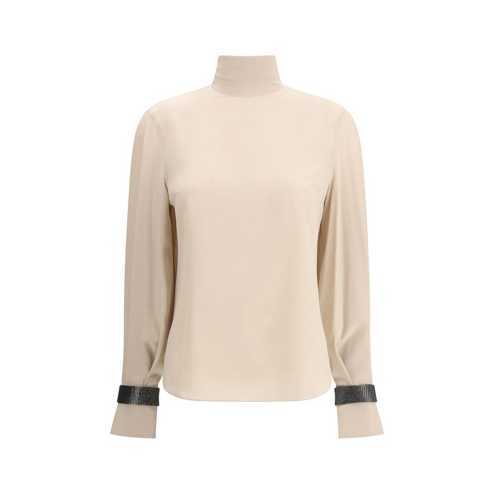 Beige Silk Blouse