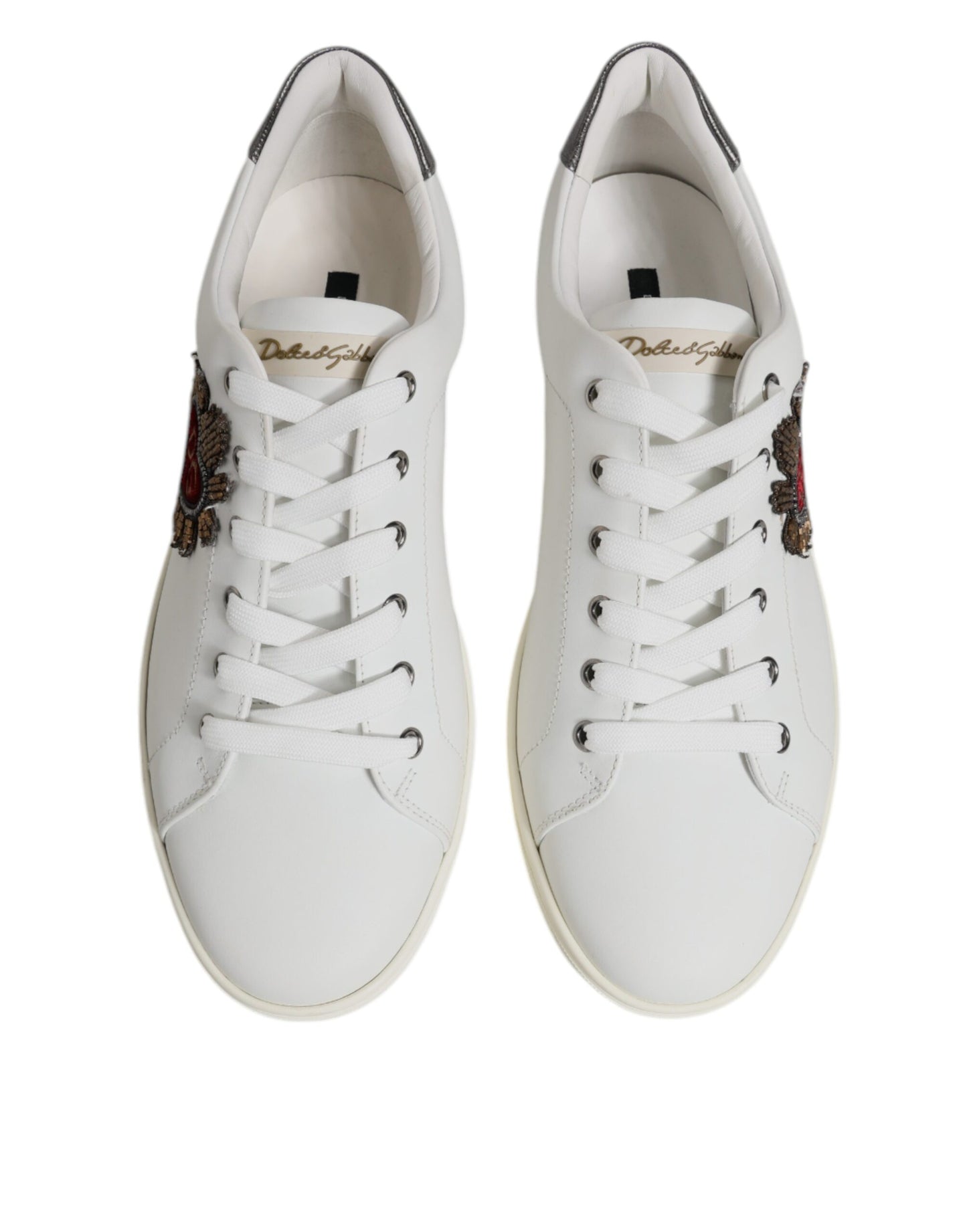 White Silver Sacred Heart Men Sneakers Shoes