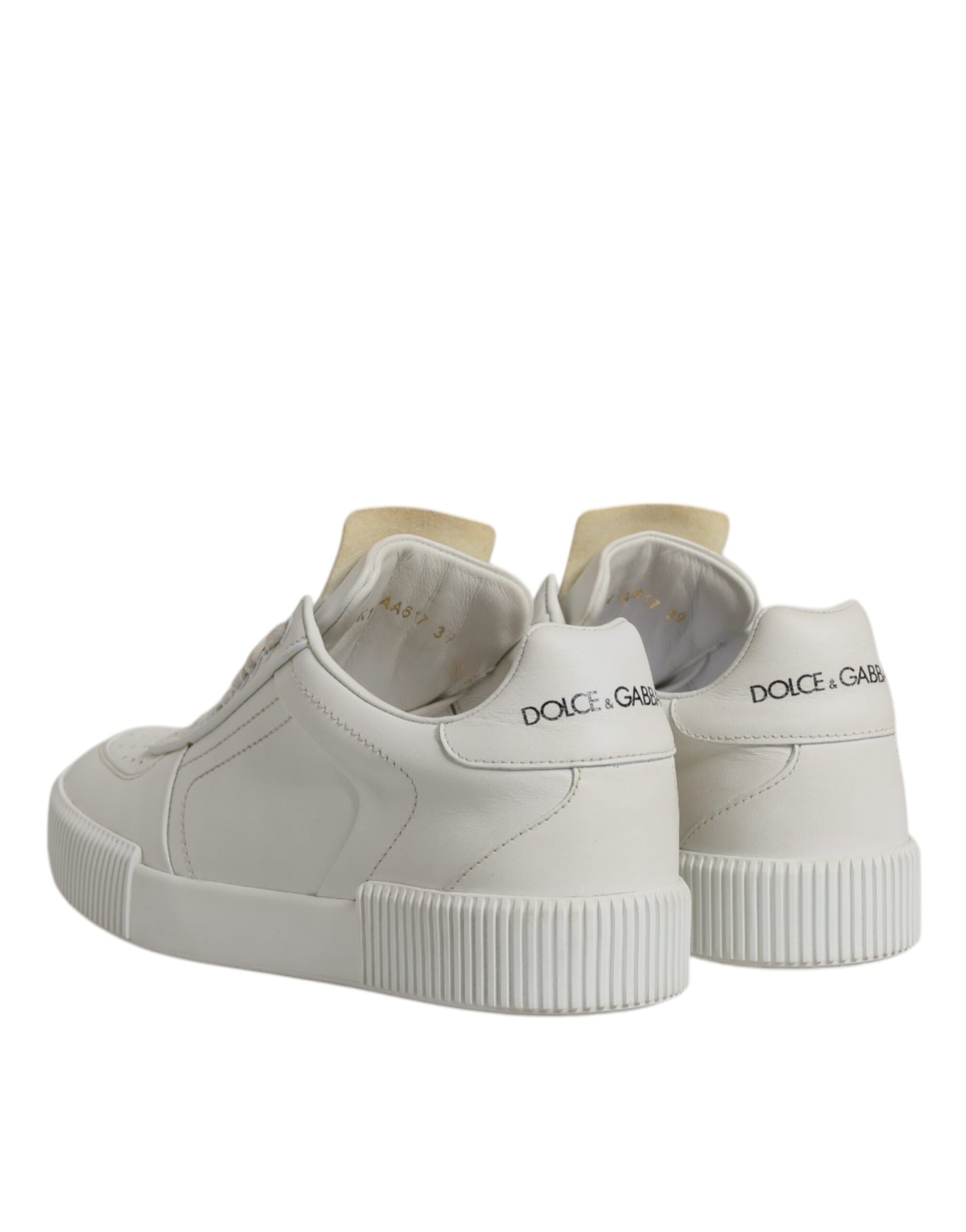 White Miami Leather Low Top Sneakers Shoes
