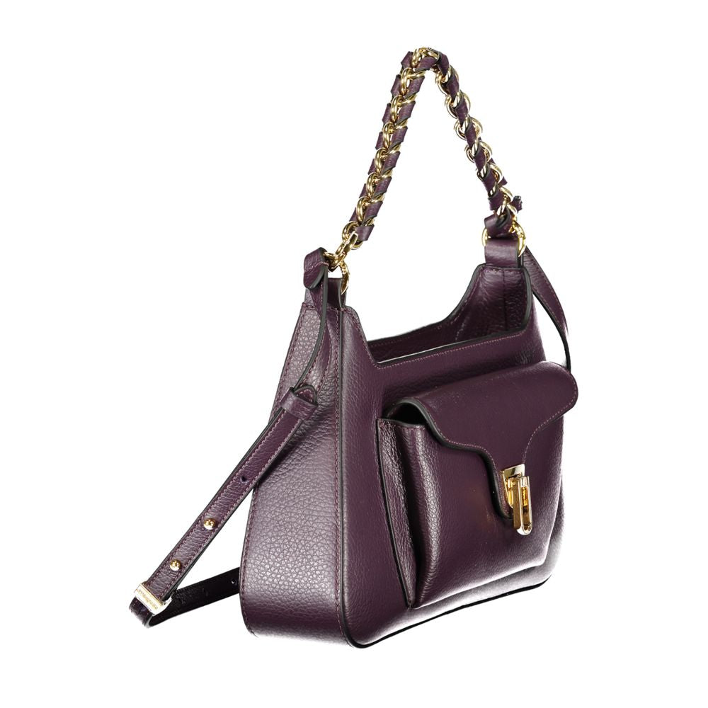 Purple Leather Women Handbag