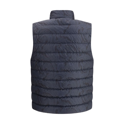 Blue Polyester Sleveless Jacket