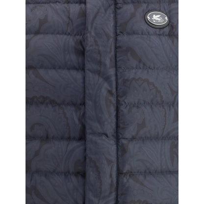 Blue Polyester Sleveless Jacket