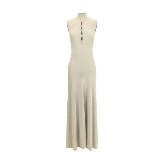 Gold Viscose Casual Dress