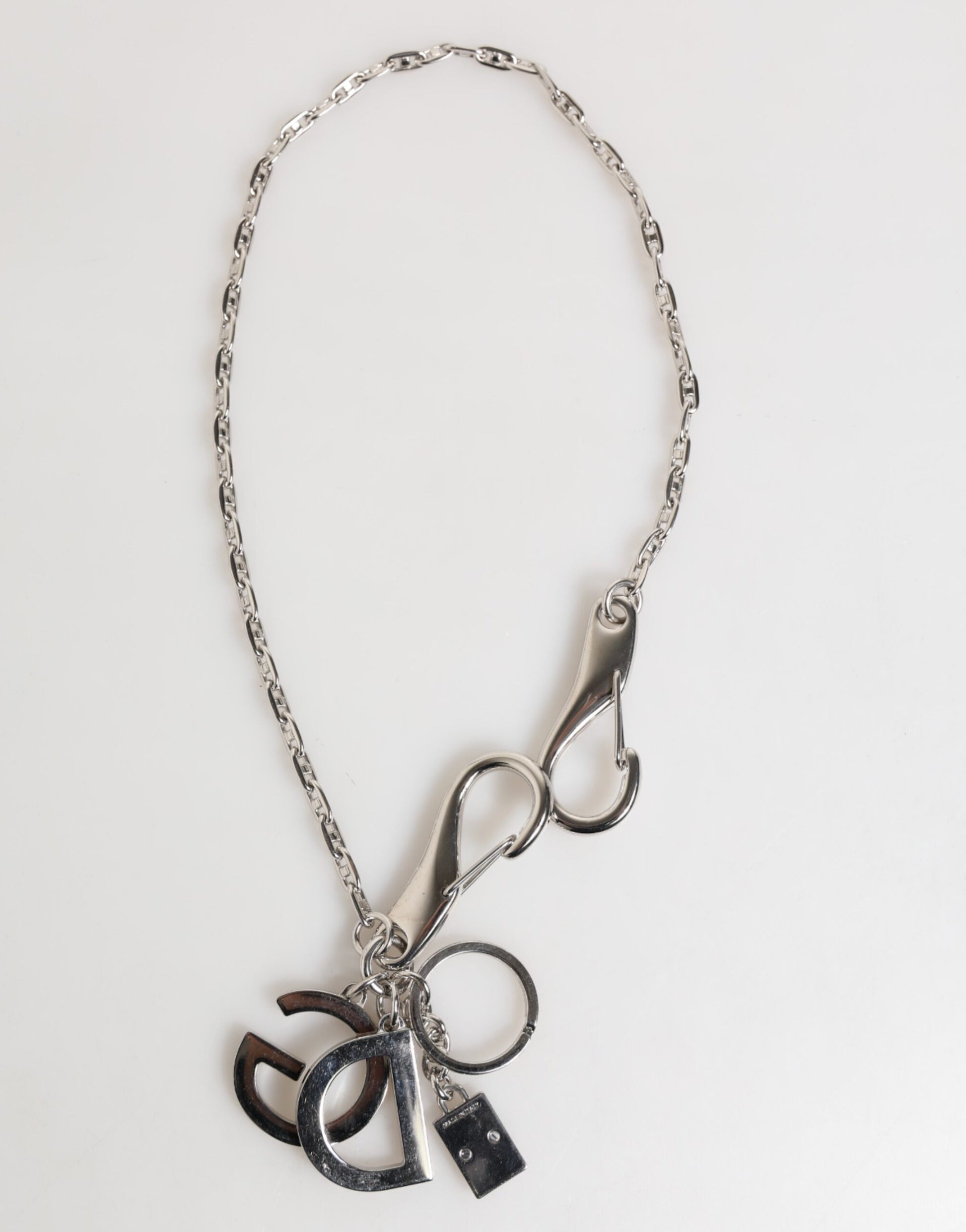 Silver DG Logo Key Holder Keychain Bag Charm Keyring