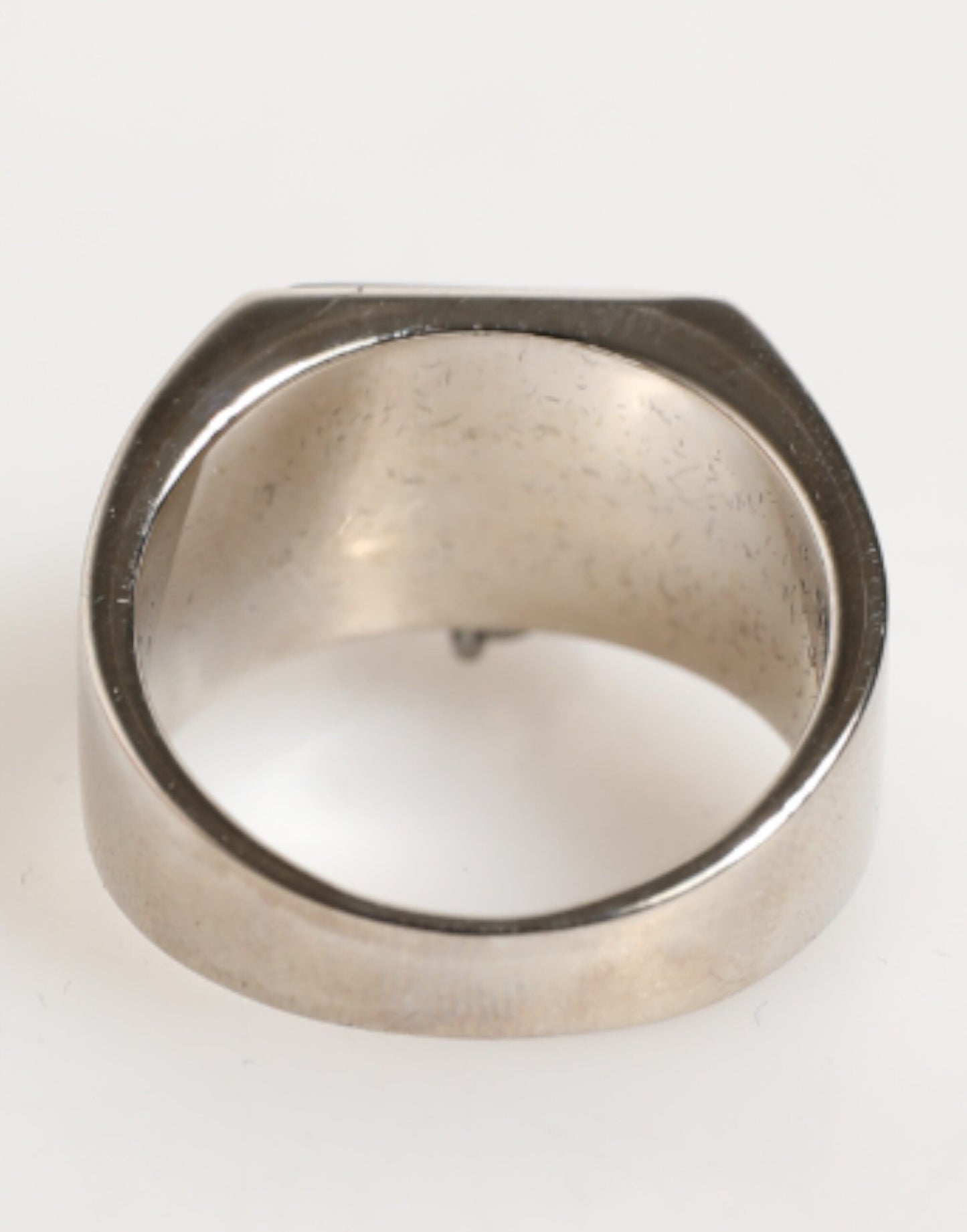 Silver Tone Pyramid DG Logo Real Brass Ring