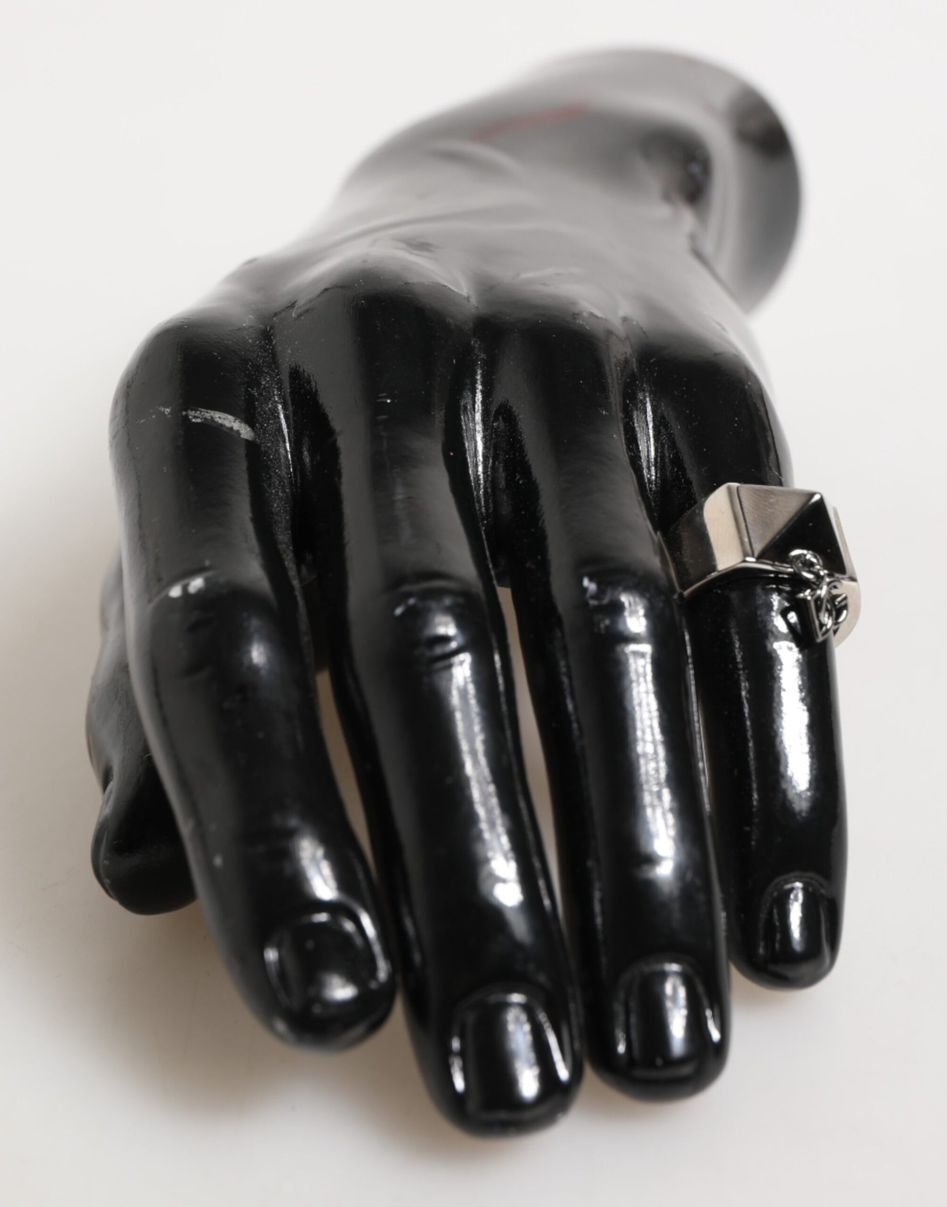 Silver Tone Pyramid DG Logo Real Brass Ring