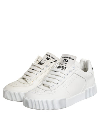 White Miami Leather Low Top Sneakers Shoes