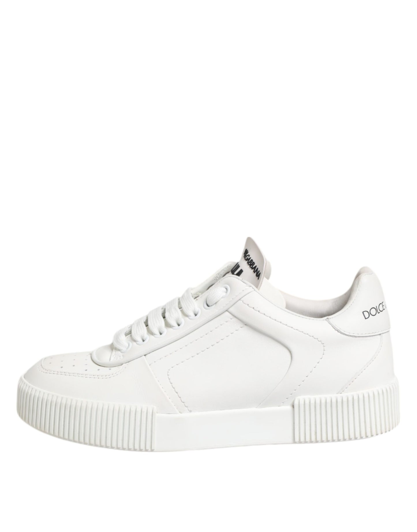 White Miami Leather Low Top Sneakers Shoes