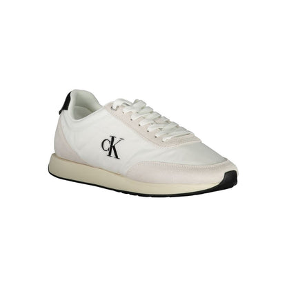 White Polyester Men Sneaker