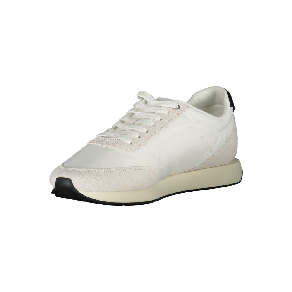 White Polyester Men Sneaker
