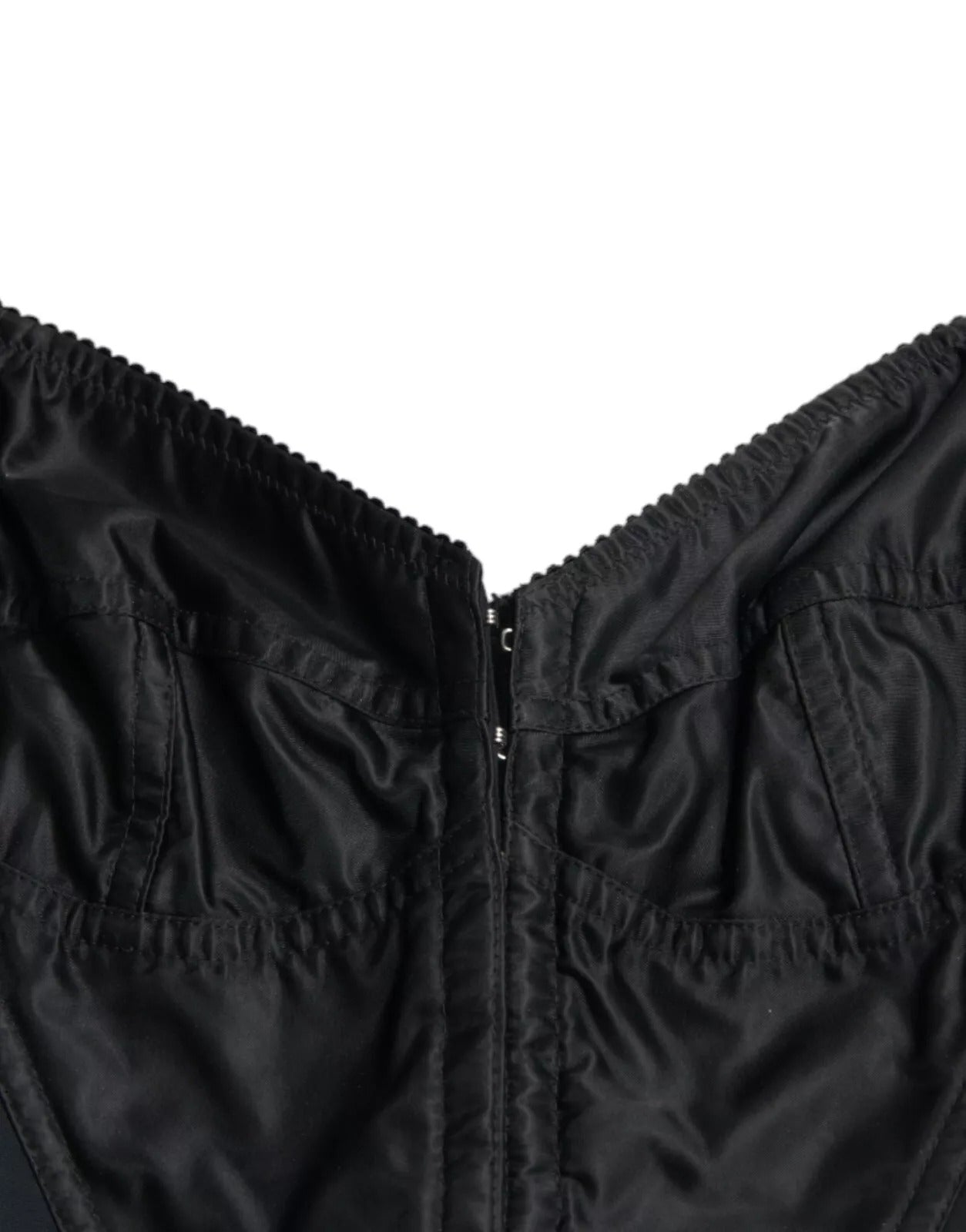 Black Nylon Bodycon Corset Bustier Mini Dress