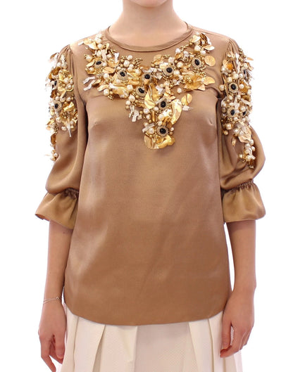 Gold SPECIAL Piece Runway Crystal Blouse