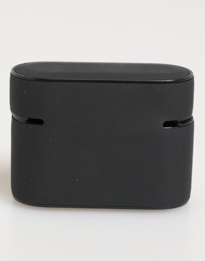 Black White Rubber Embossed Logo Accessory Airpods Case