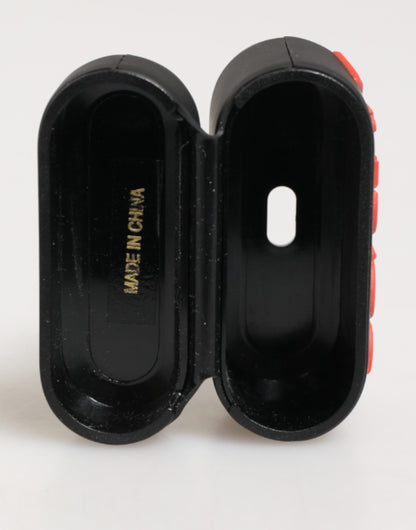 Black Orange Rubber Logo Embossed Accessory Airpods Case
