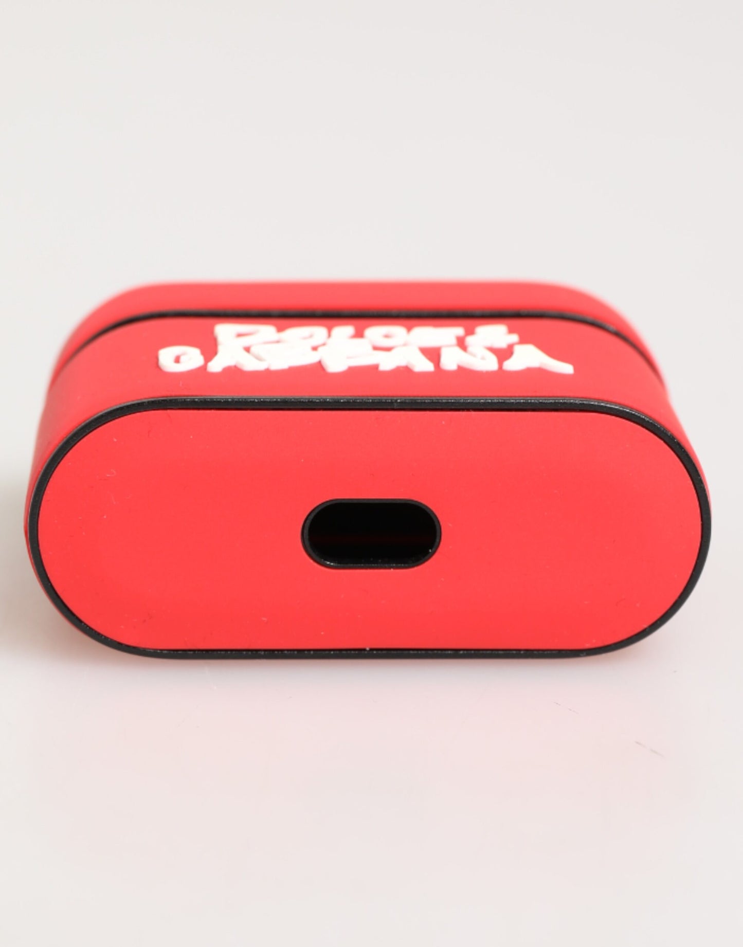 Red PVC DG Logo Embossed Men Flip Holder  Airpods Case