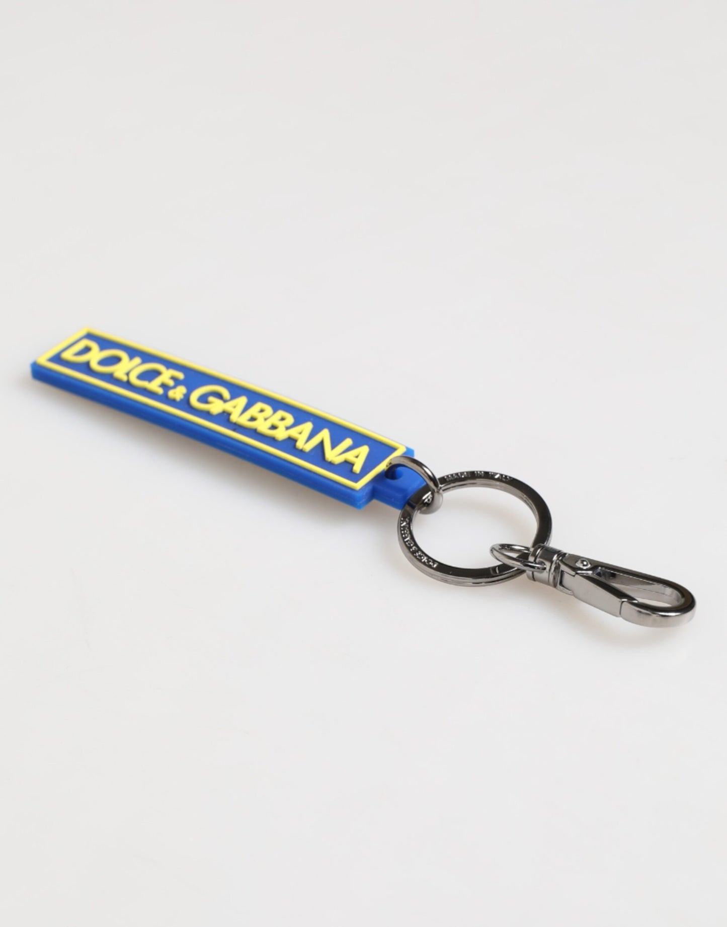 Blue Yellow DG Rubber Logo Silver Men's Holder Keyring