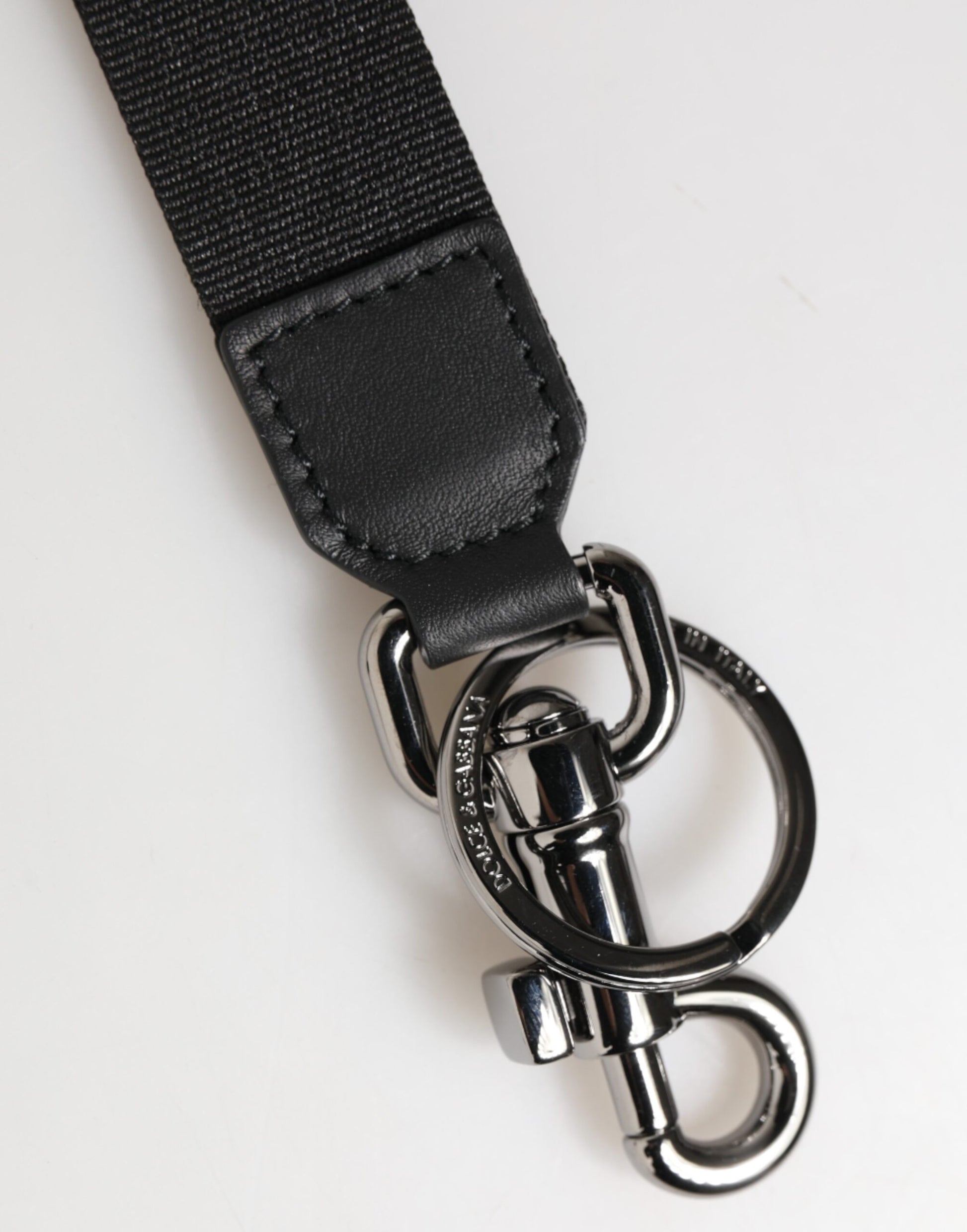 Black Blue DG Logo Polyester Brass Holder Keychain Keyring