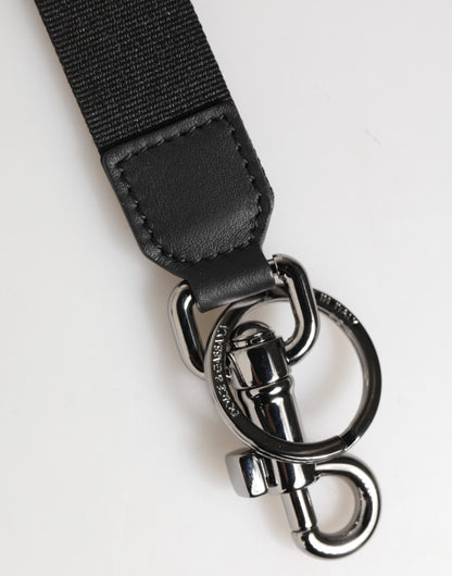 Black Blue DG Logo Polyester Brass Holder Keychain Keyring