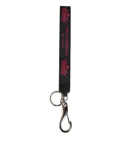 Black Burgundy Nylon DG Logo Crown Holder Keychain Keyring
