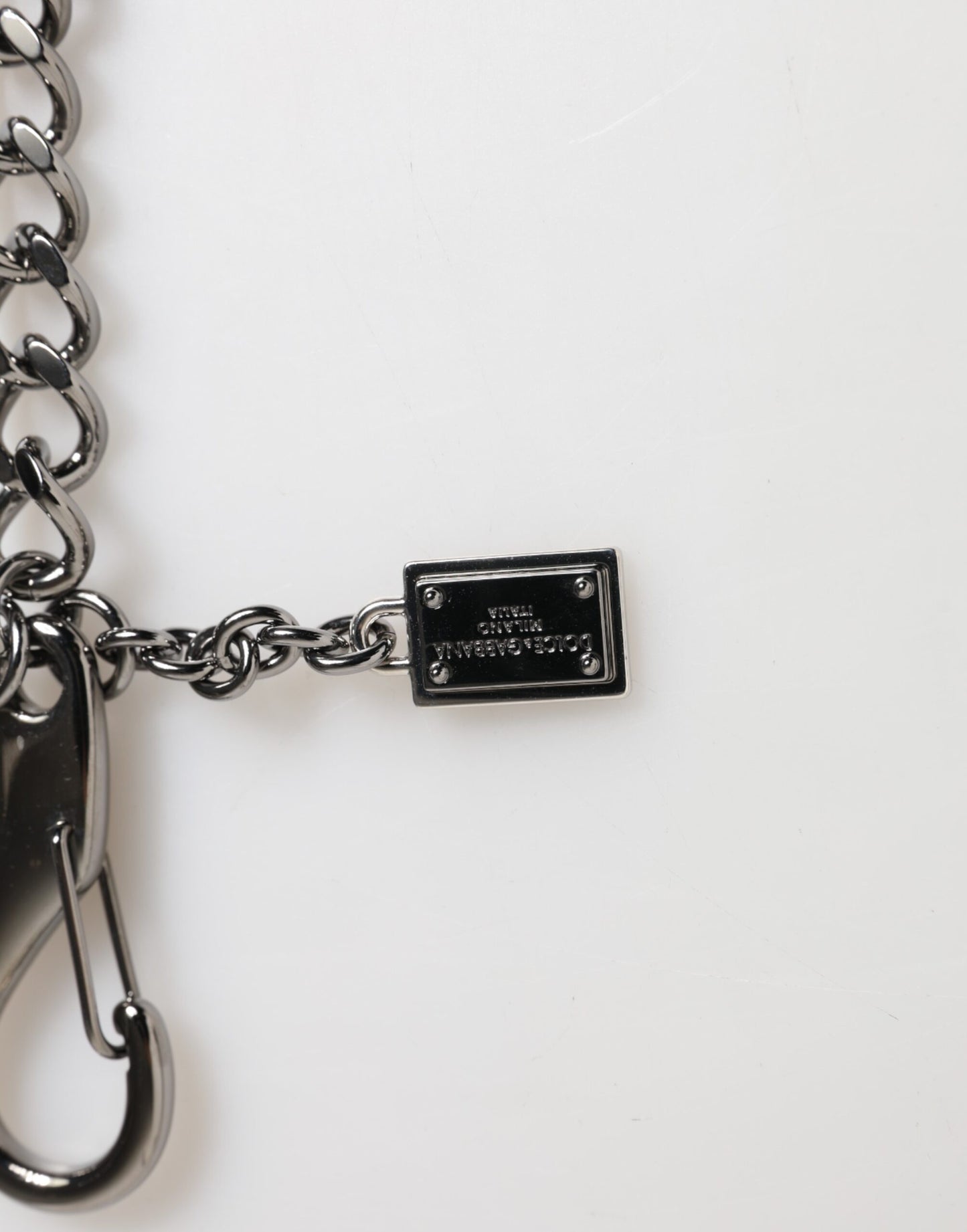 Black Red Military Leather Patch DG Logo Keychain Keyring