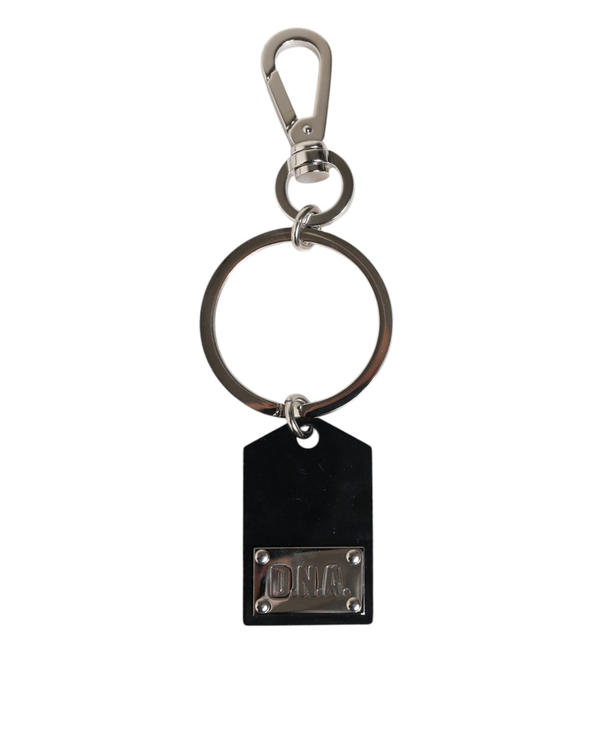 Black Sint Glass Plaque DG Logo Metal PlateKeychain Keyring