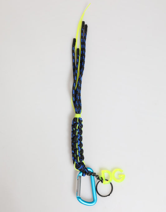 Multicolor Leather Tape String DG Logo Keychain Keyring