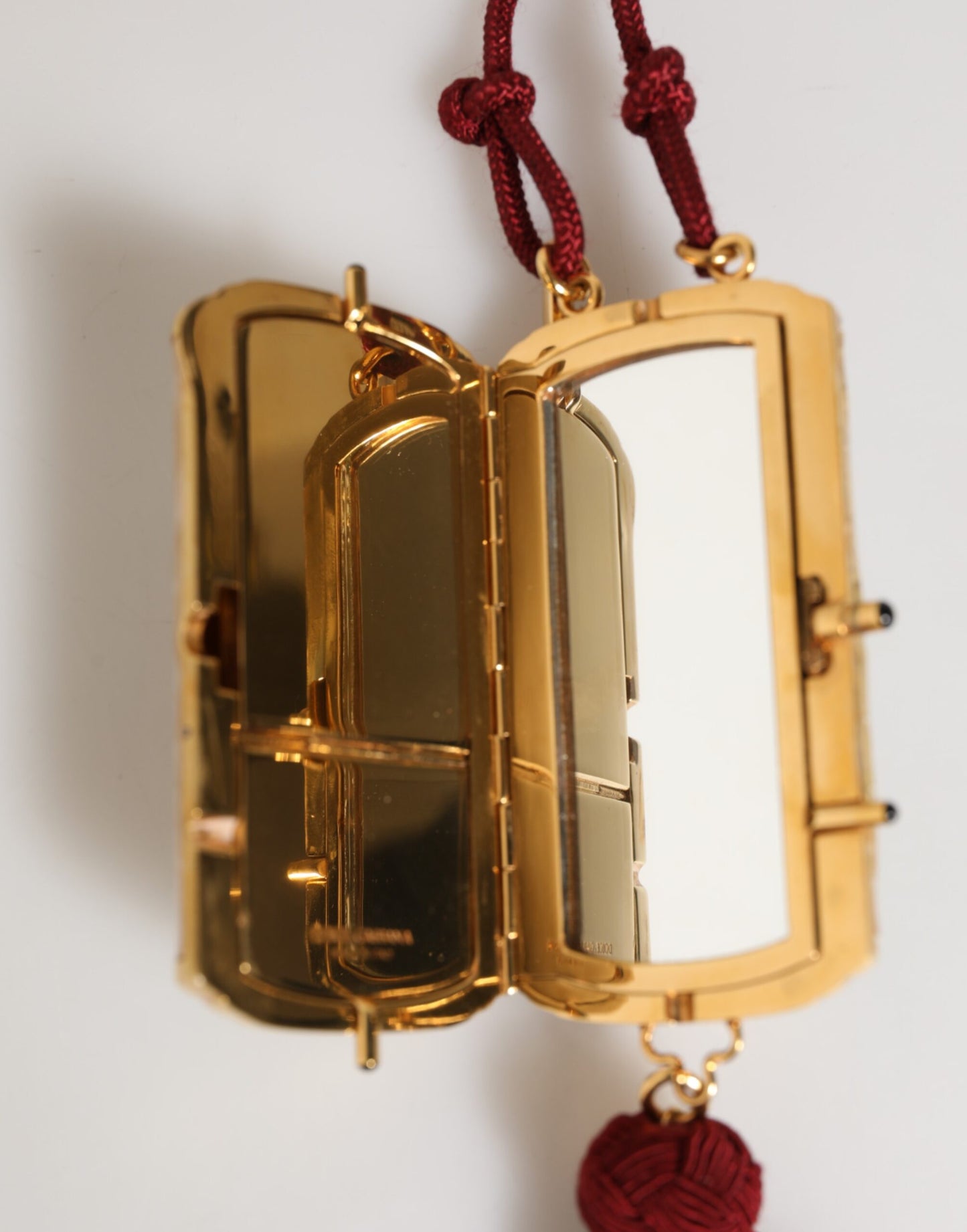 White Resin Gold Metal Crossbody Mini Purse Pendant Bag