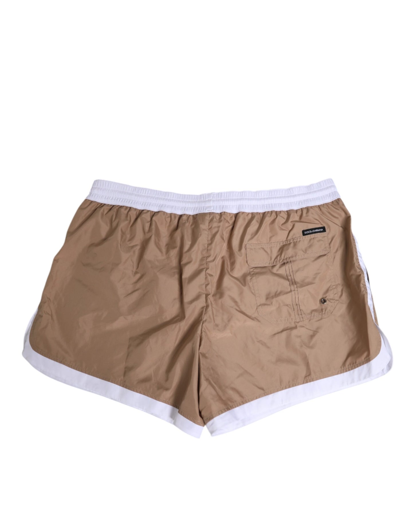 Brown White Polyester Re-Edition Shorts Swimwear
