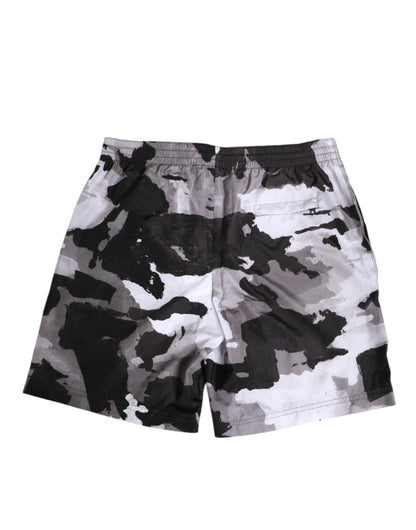 Black White Camouflage DG Logo Men Swimwear