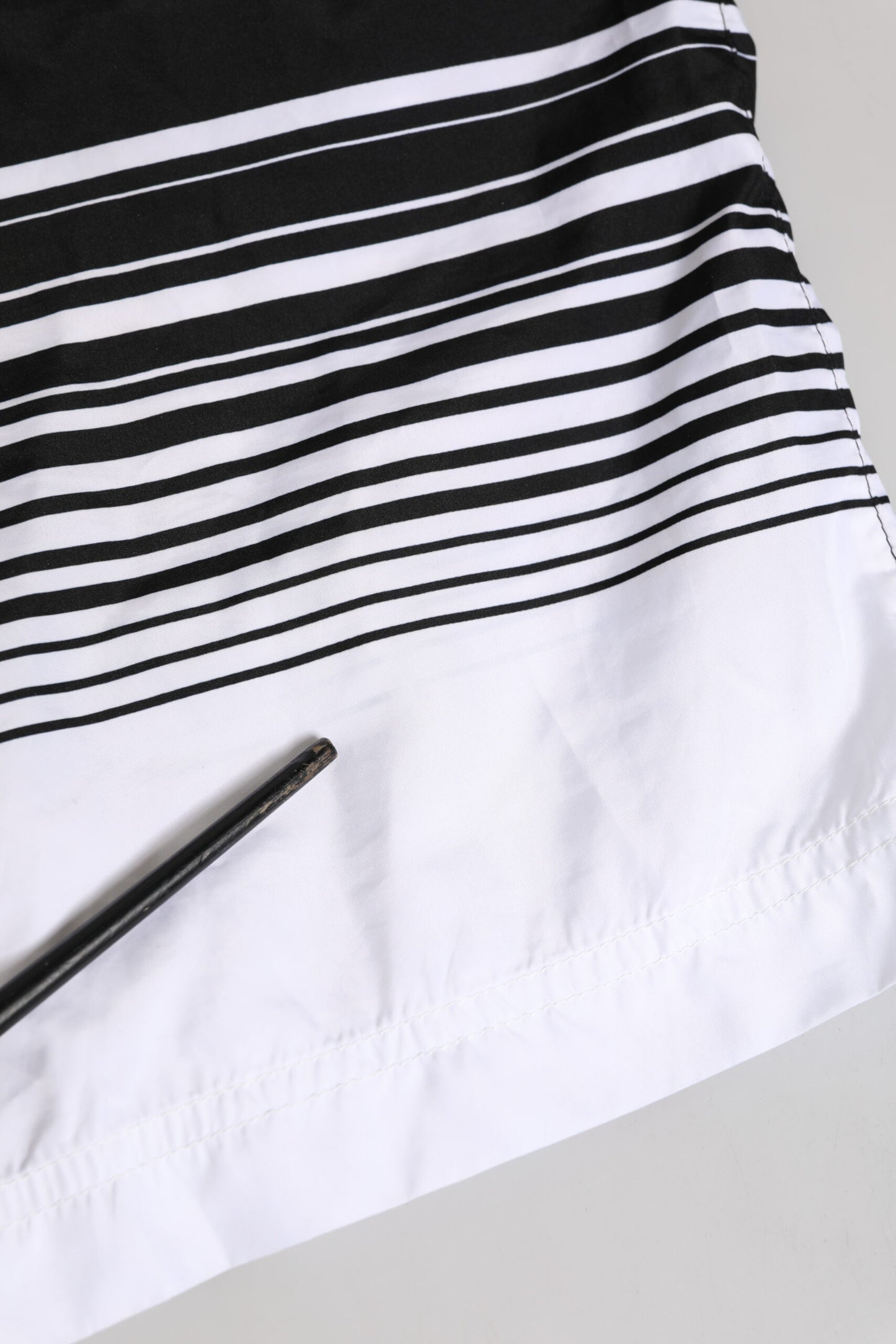 Black White Striped DG Logo Men Short  Swimwear
