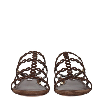 Brown Leather Flat Sandals