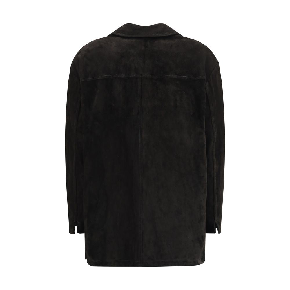 Black Calf Leather Bos Taurus Coat