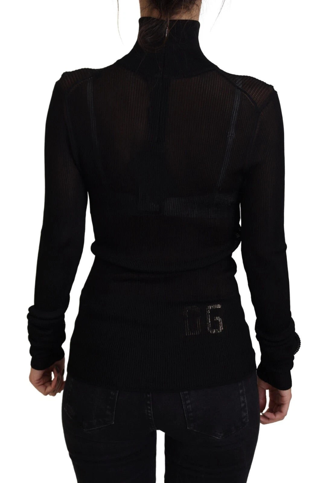 Black Turtleneck Slim Fit Pullover Sweater