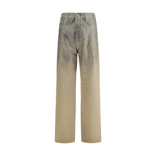 Bicolor Cotton Straight-Leg Jeans