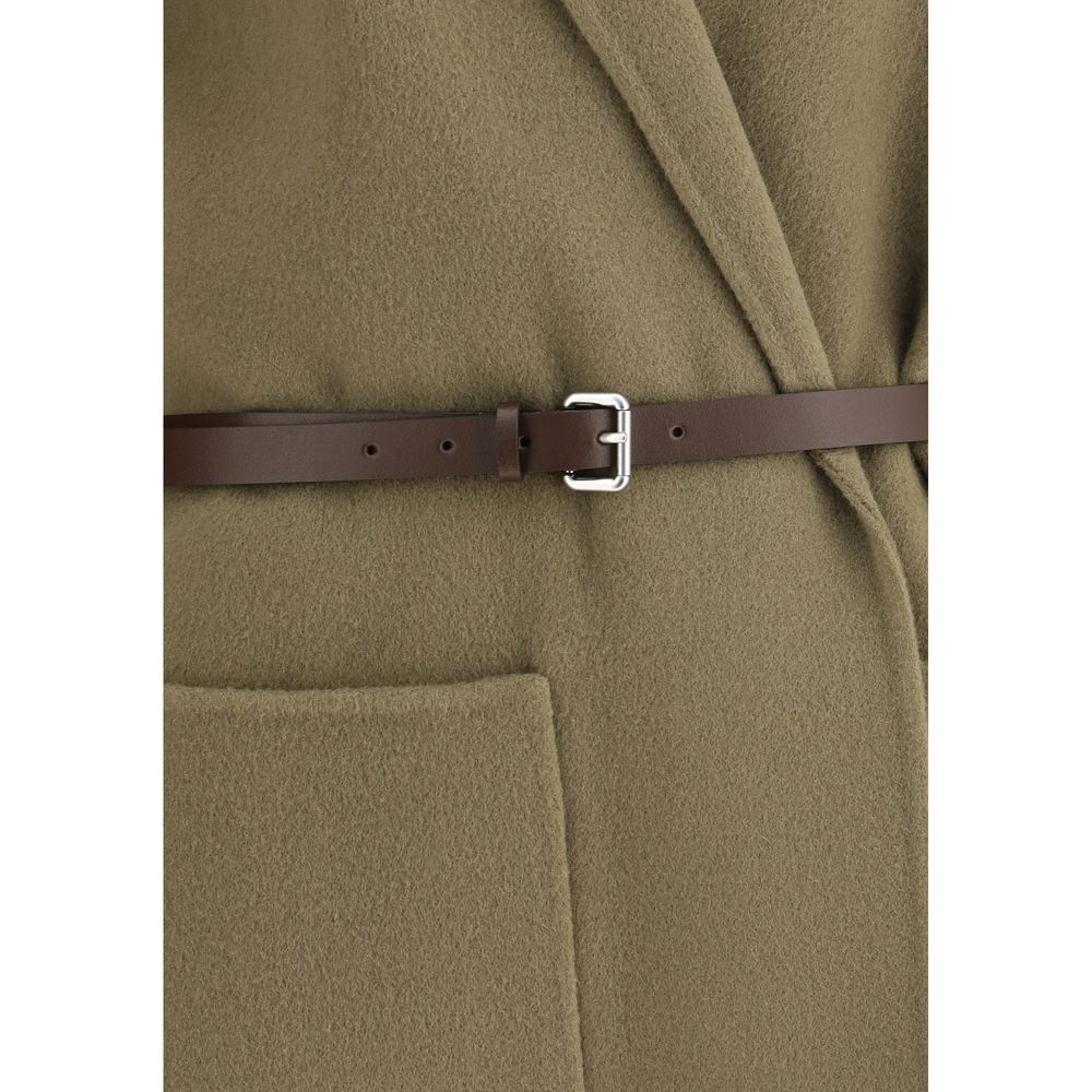 Brown Fleece Wool Coat