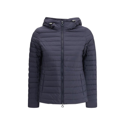 Blue Nylon Full-Length Jacket